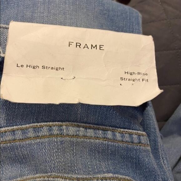 Frame Le High Straight Tie Waist Raw Hem Jeans Size 25 NWOT - Picture 8 of 11